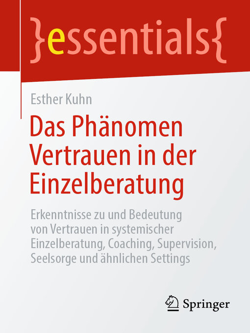 Title details for Das Phänomen Vertrauen in der Einzelberatung by Esther Kuhn - Available